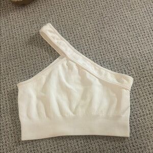 Cream One-Shoulder Women's Bra